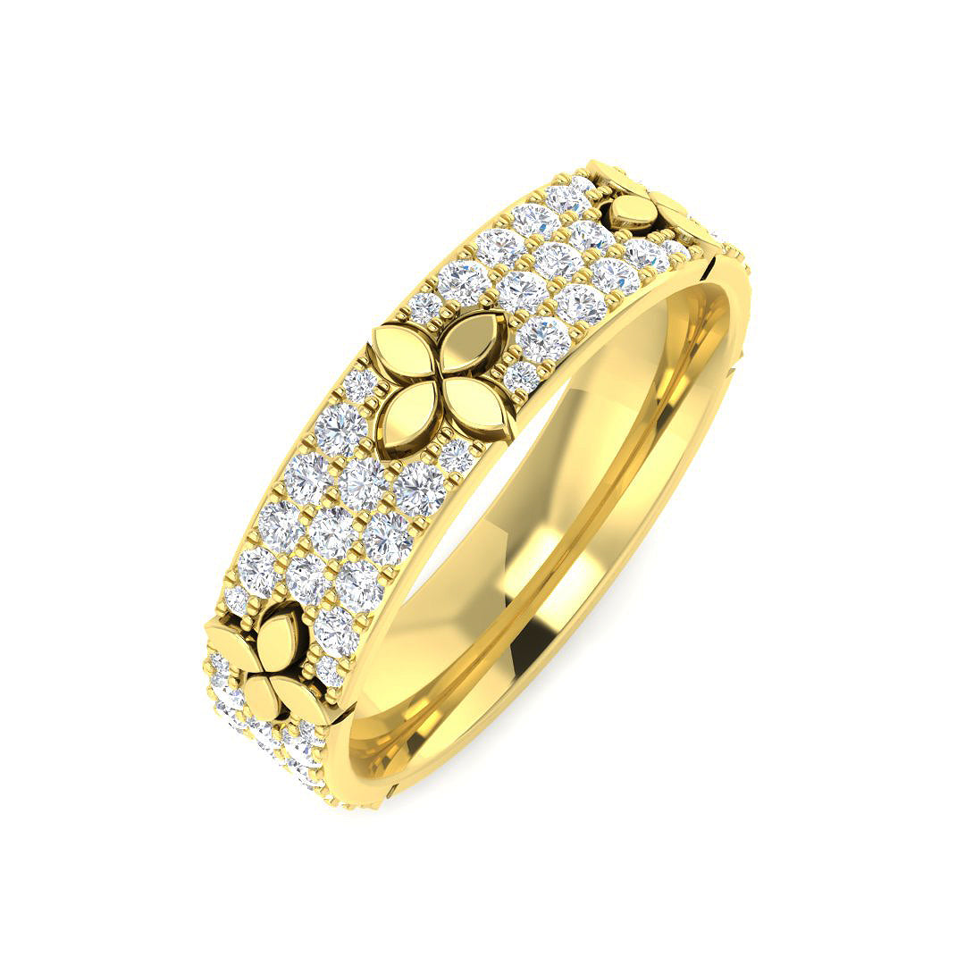 9ct Yellow Gold Round Lab Grown Diamond Ring 1