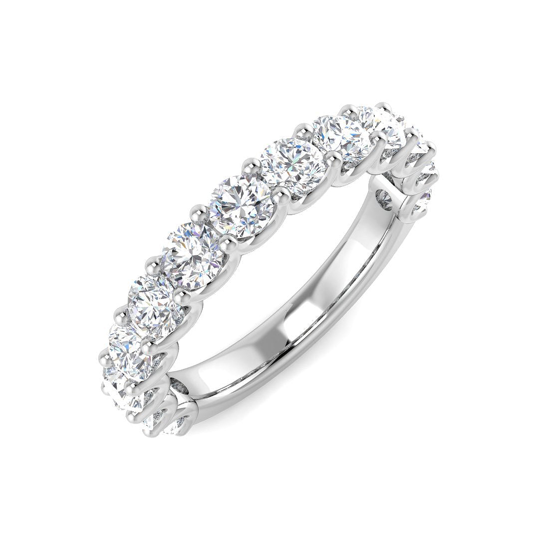 9ct White Gold Round Lab Grown Diamond Ring 1