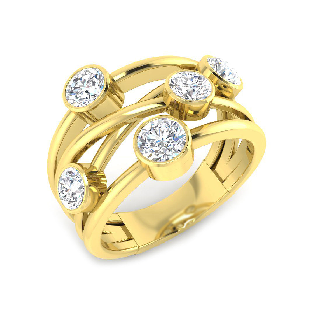 9ct Yellow Gold Round Lab Grown Diamond Ring 1