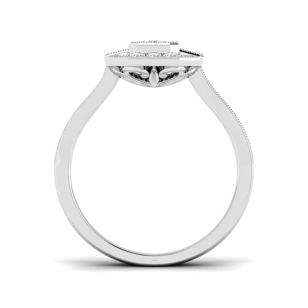 9ct White Gold Emerald Cut Lab Grown Diamond Ring 2