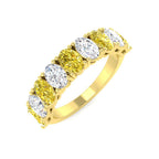 9ct Yellow Gold Oval Lab Grown Diamond and Lab Yellow Diamond Ring 1