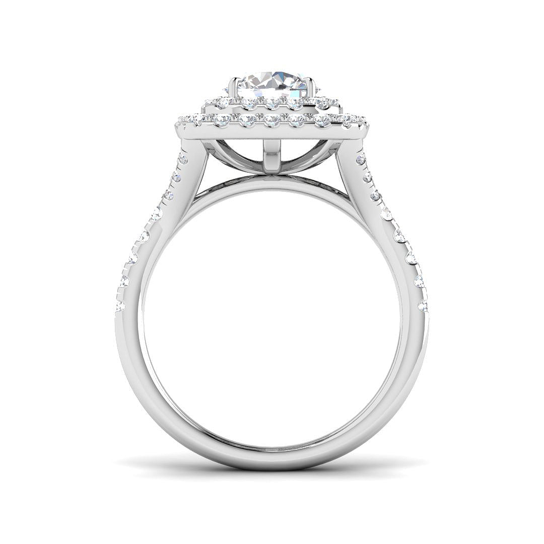 9ct White Gold Round Lab Grown Diamond Ring 2