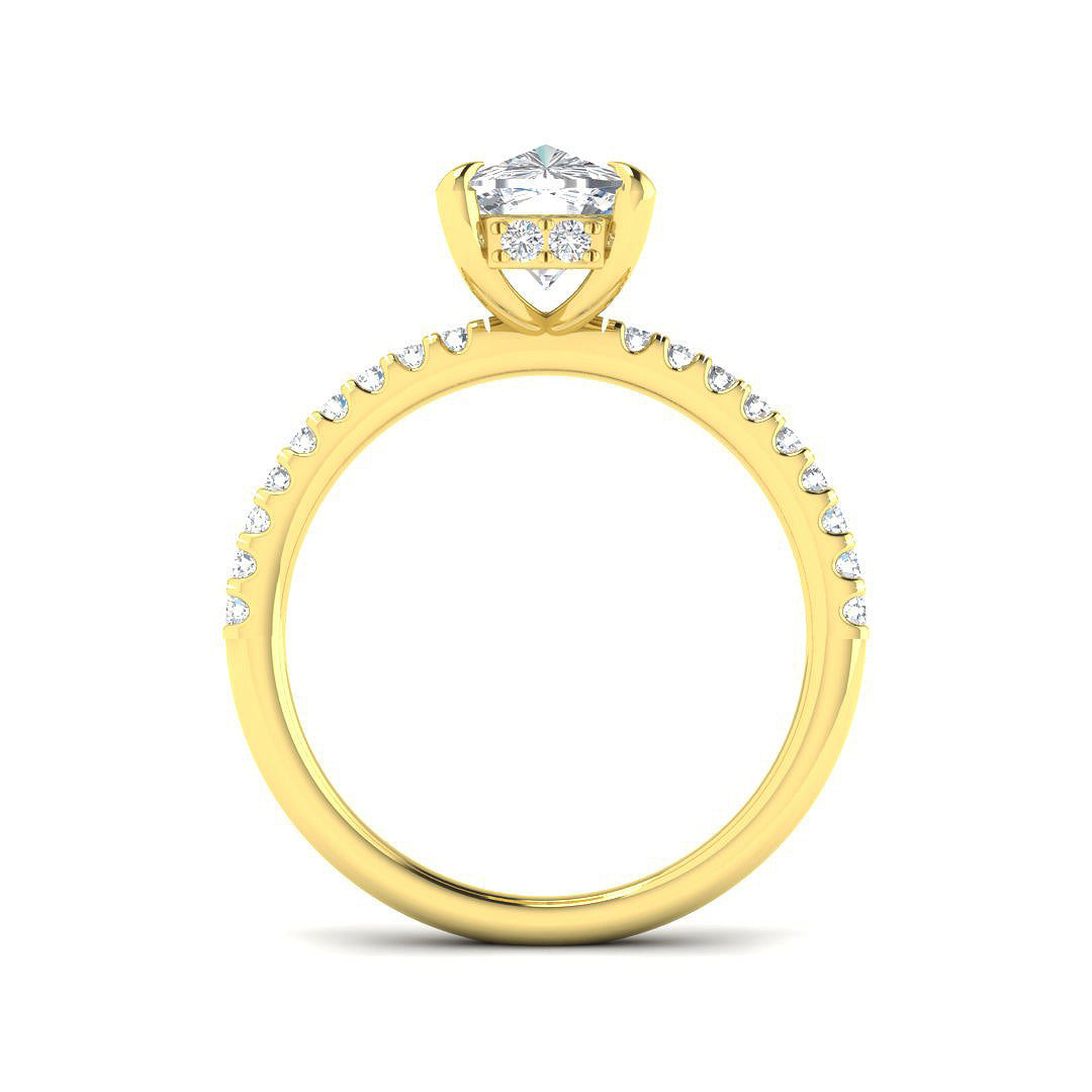 9ct Yellow Gold Cushion Lab Grown Diamond Ring 2