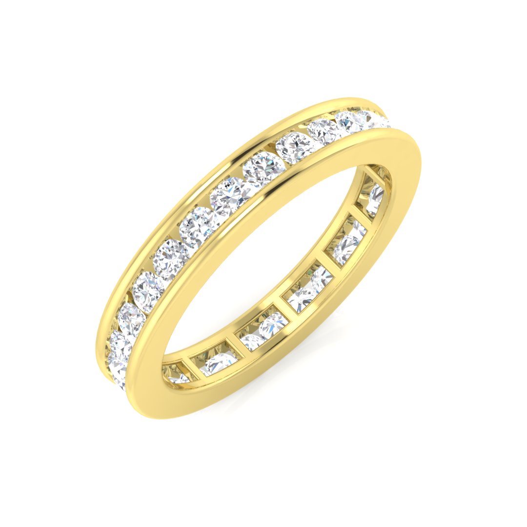 9ct Yellow Gold Round Lab Grown Diamond Ring 1