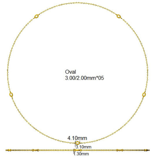 9ct Yellow Gold Oval Lab Grown Diamond Necklace 2