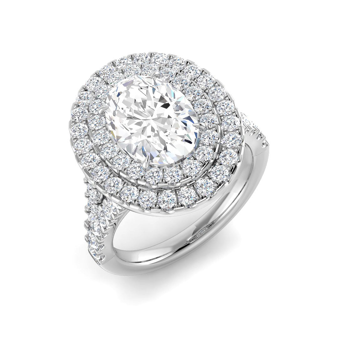 Platinum Oval Lab Grown Diamond Ring 1