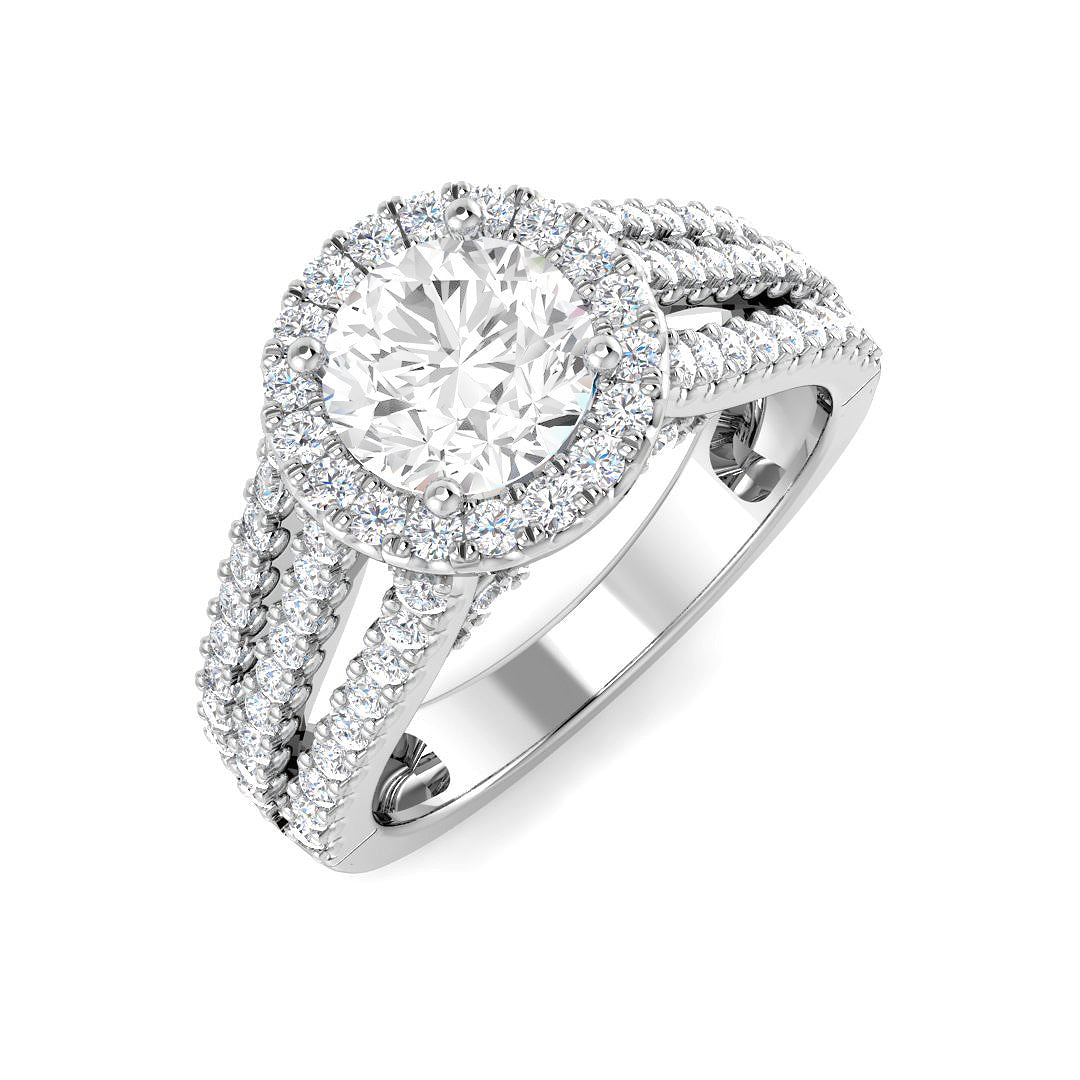 Platinum Round Lab Grown Diamond Ring 1