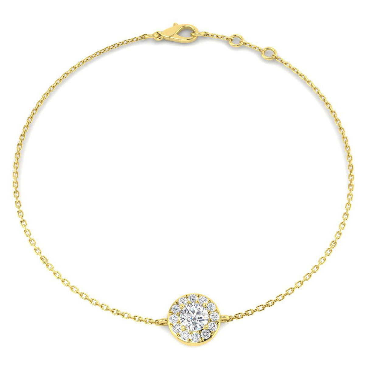 9ct Yellow Gold Round Lab Grown Diamond Bracelet 1