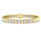 9ct Yellow Gold Emerald Cut Lab Grown Diamond Bracelet 1