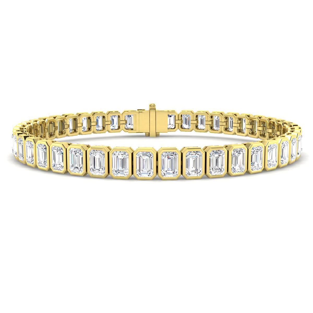 9ct Yellow Gold Emerald Cut Lab Grown Diamond Bracelet 1