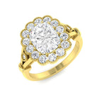 9ct Yellow Gold Cushion Cvd Old Cut Ring 1