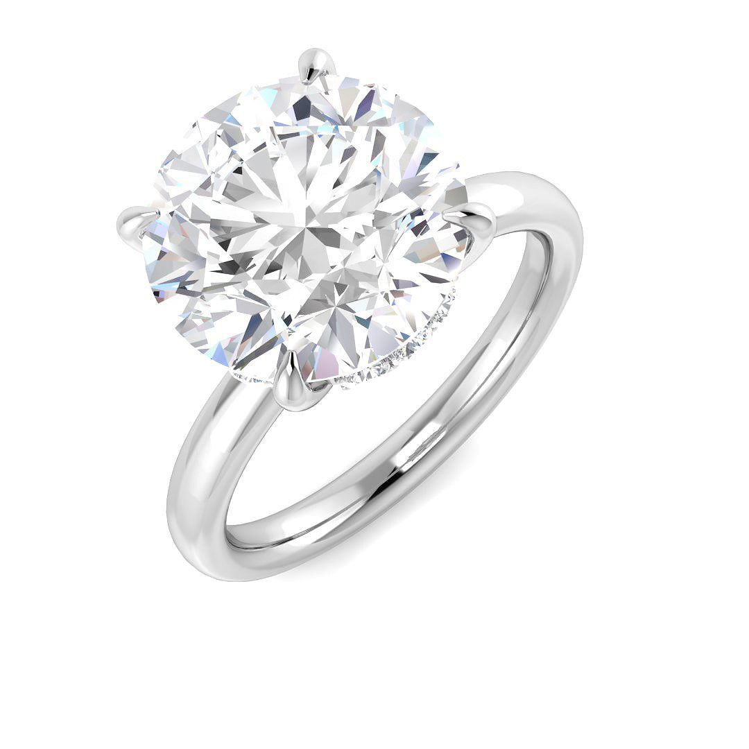 9ct White Gold Round Lab Grown Diamond Ring 1
