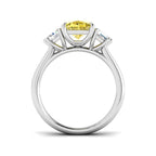 Platinum Cadillac and Cushion Lab Grown Diamond and Lab Yellow Diamond Ring 2