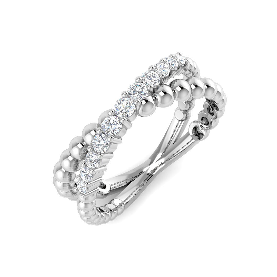 9ct White Gold Round Lab Grown Diamond Ring 1
