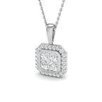 9ct White Gold Round Lab Grown Diamond Pendant 1