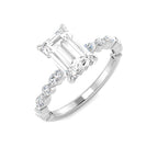 9ct White Gold Marquise and Radiant Lab Grown Diamond Ring 1