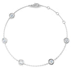 9ct White Gold Round Lab Grown Diamond Bracelet 1