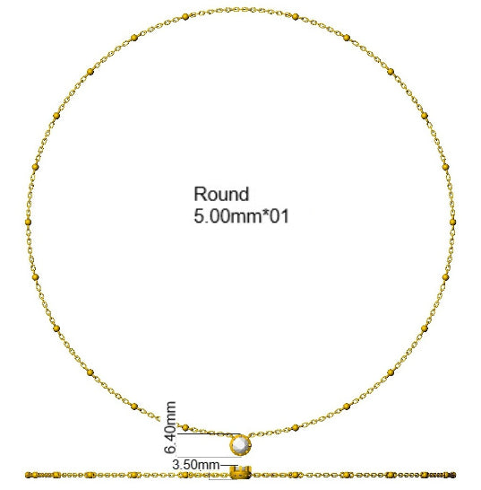 9ct Yellow Gold Round Lab Grown Diamond Necklace 2