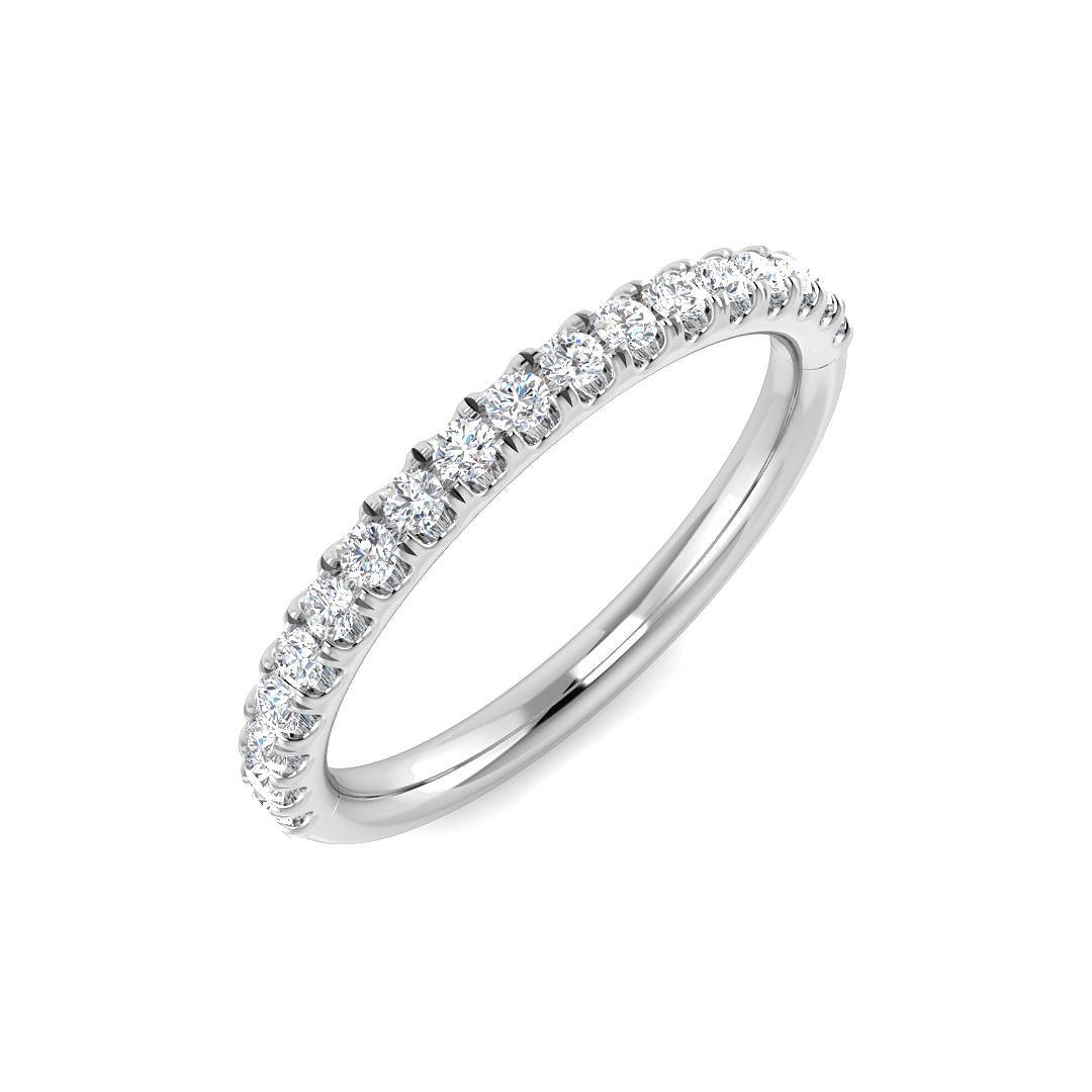 9ct White Gold Round Lab Grown Diamond Ring 1