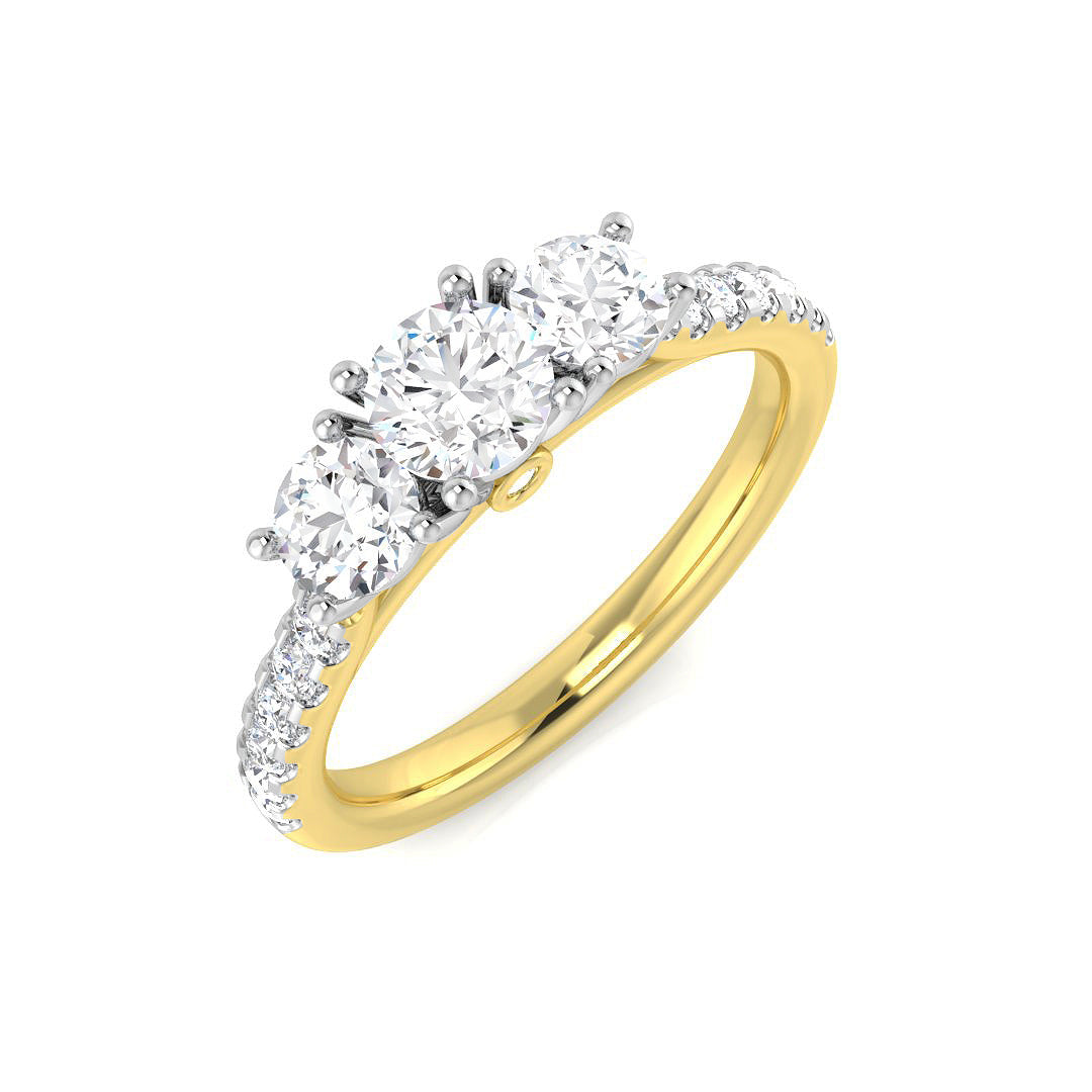 9ct Yellow Gold Round Lab Grown Diamond Ring 1