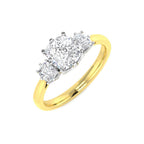9ct Two Tone Cushion Cvd Old Cut Ring 1