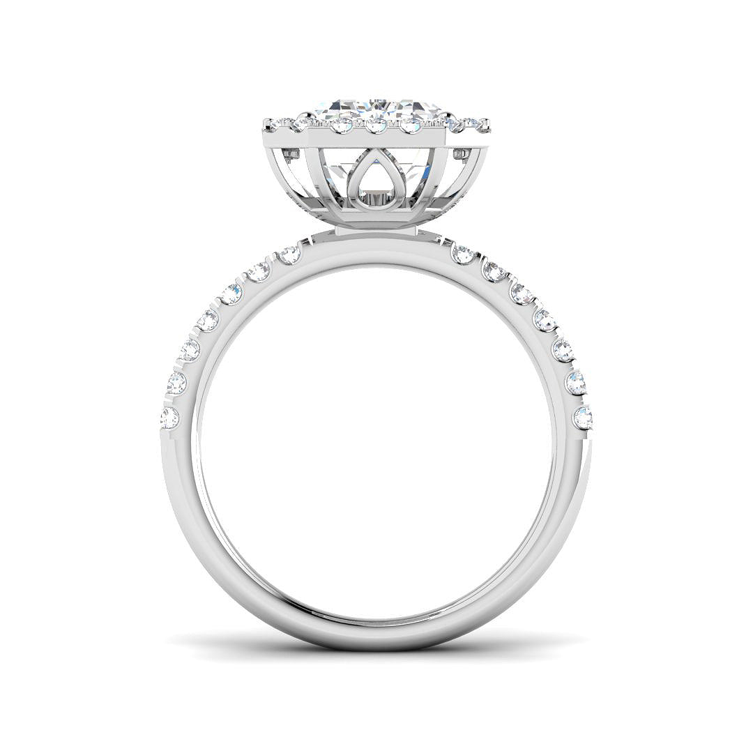 Platinum Emerald Cut Lab Grown Diamond Ring 2