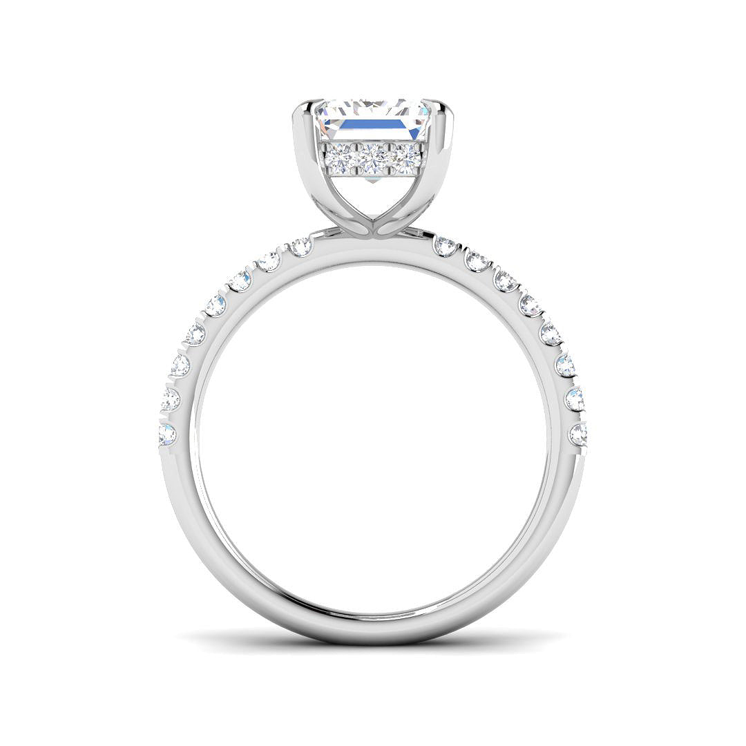 9ct White Gold Emerald Cut Lab Grown Diamond Ring 2