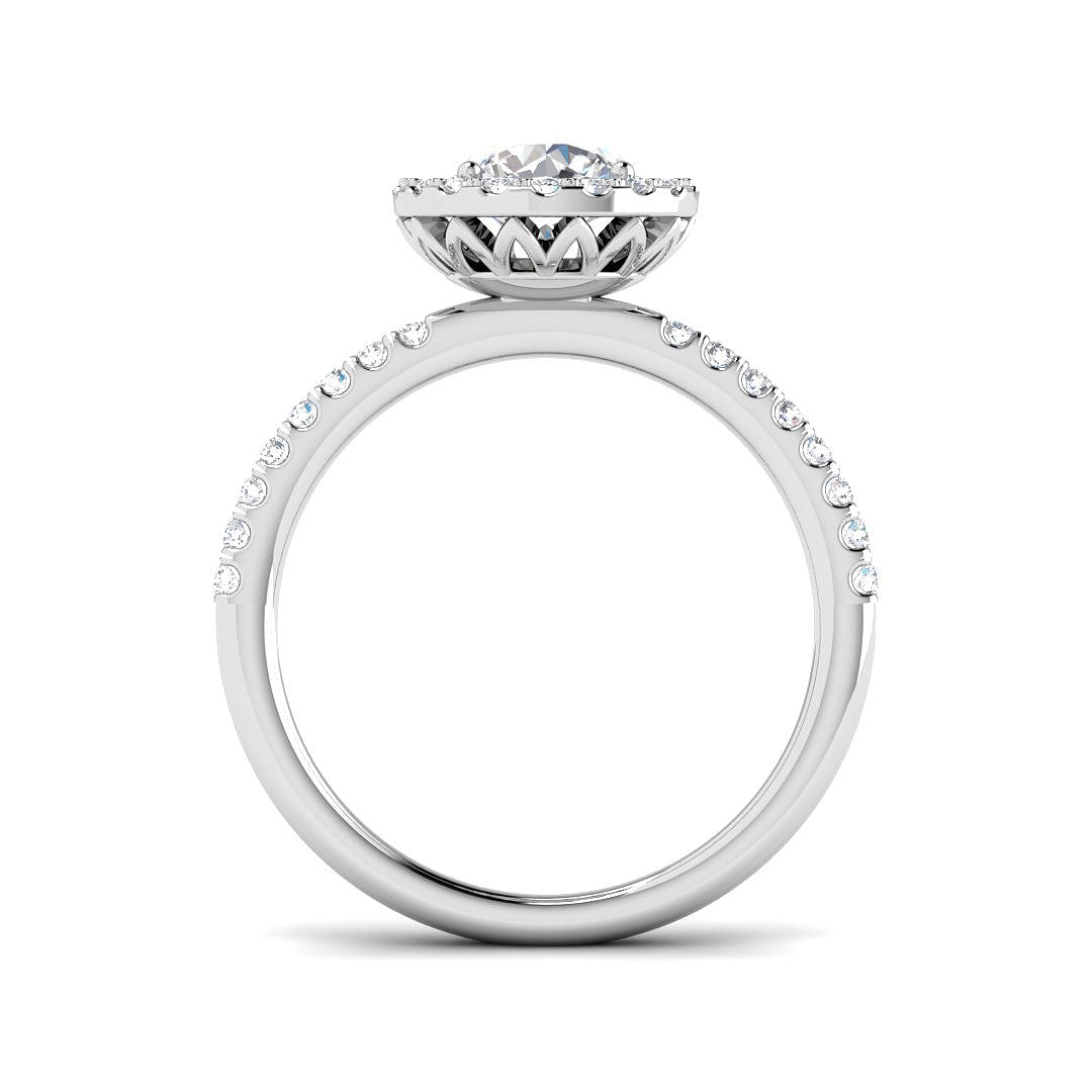 Platinum Round Lab Grown Diamond Ring 2