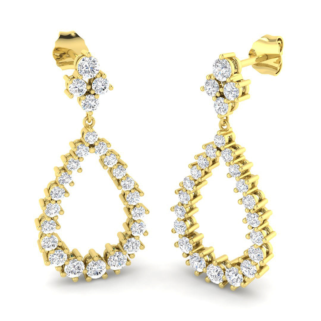 9ct Yellow Gold Round Lab Grown Diamond Earrings 1