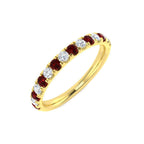 9ct Yellow Gold Round Ruby and Diamond Ring 1