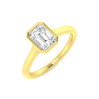 9ct Yellow Gold Emerald Cut Lab Grown Diamond Ring 1