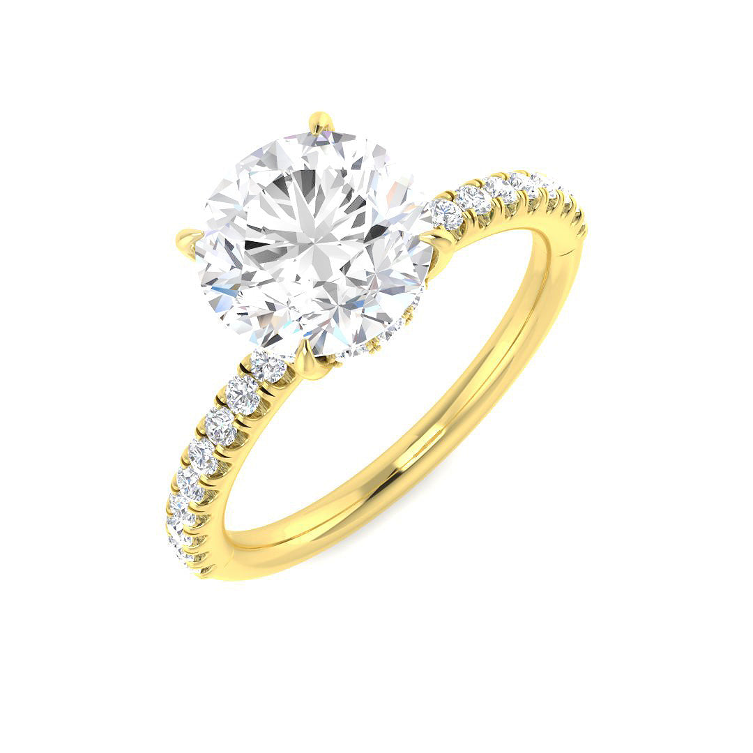 18ct Yellow Gold Round Lab Grown Diamond Ring 1