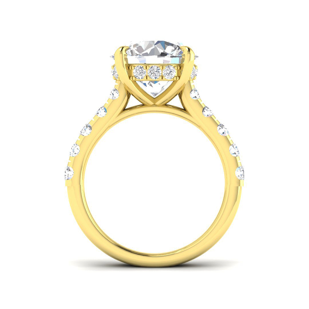 9ct Yellow Gold Round Lab Grown Diamond Ring 2