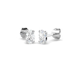 9ct White Gold Oval Lab Grown Diamond Earrings 1