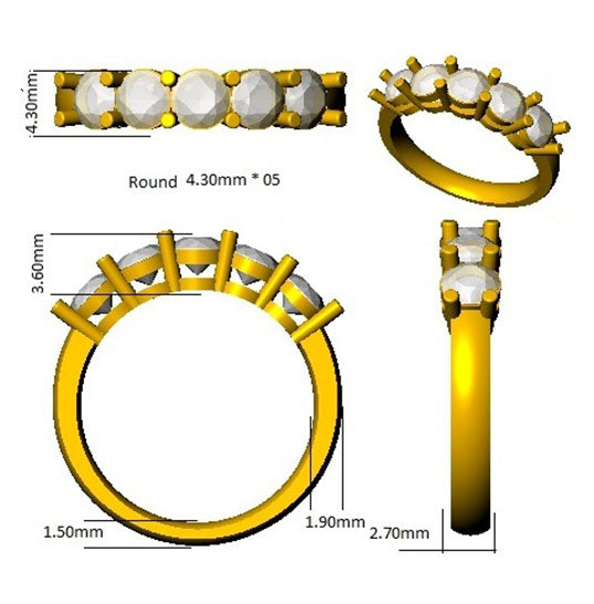 Platinum Round Lab Grown Diamond Ring 2