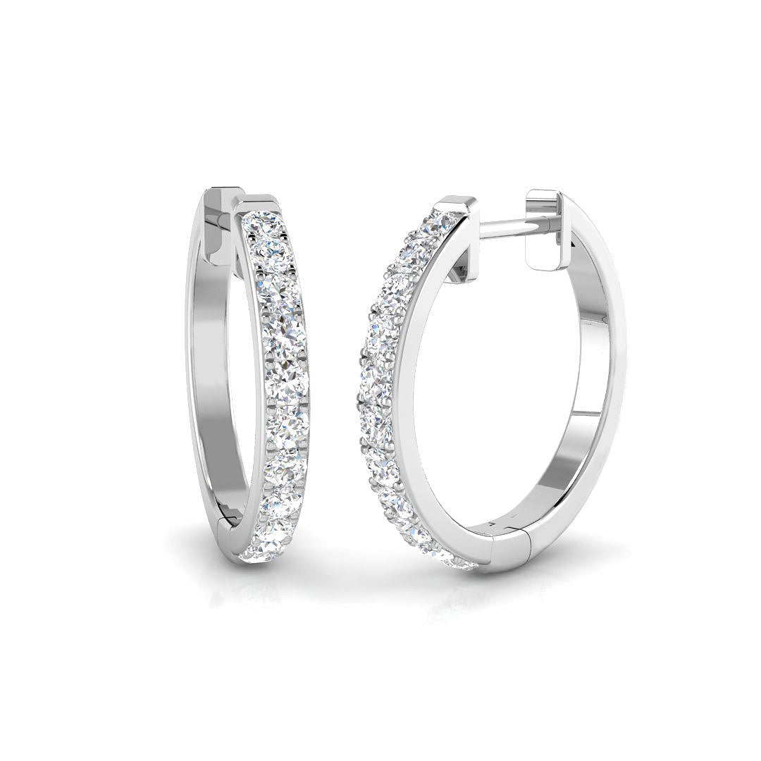 9ct White Gold Round Lab Grown Diamond Earrings 1