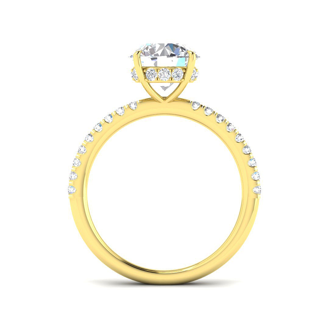 18ct Yellow Gold Round Lab Grown Diamond Ring 2