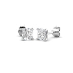 18ct White Gold Round Lab Grown Diamond Earrings 1