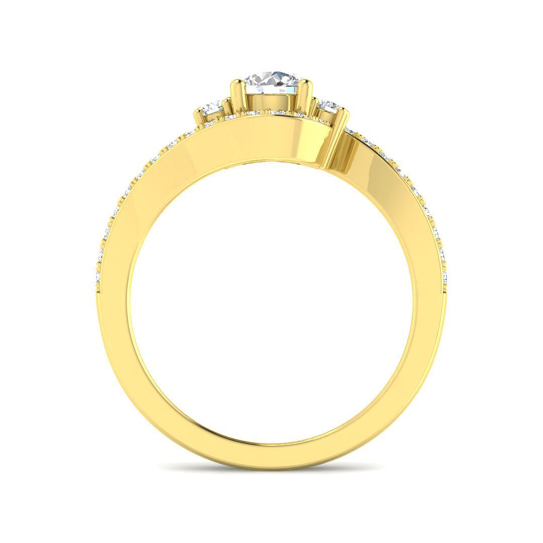 9ct Yellow Gold Round Lab Grown Diamond Ring 2