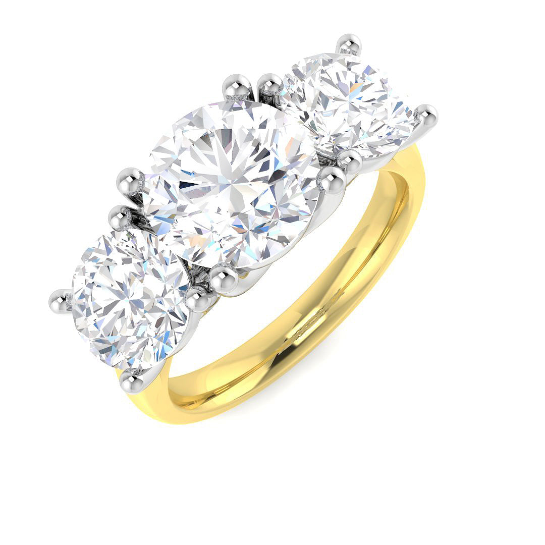 18ct Two Tone Round Lab Grown Diamond Ring 1