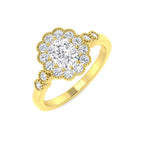 9ct Yellow Gold Cushion Diamond Ring 1