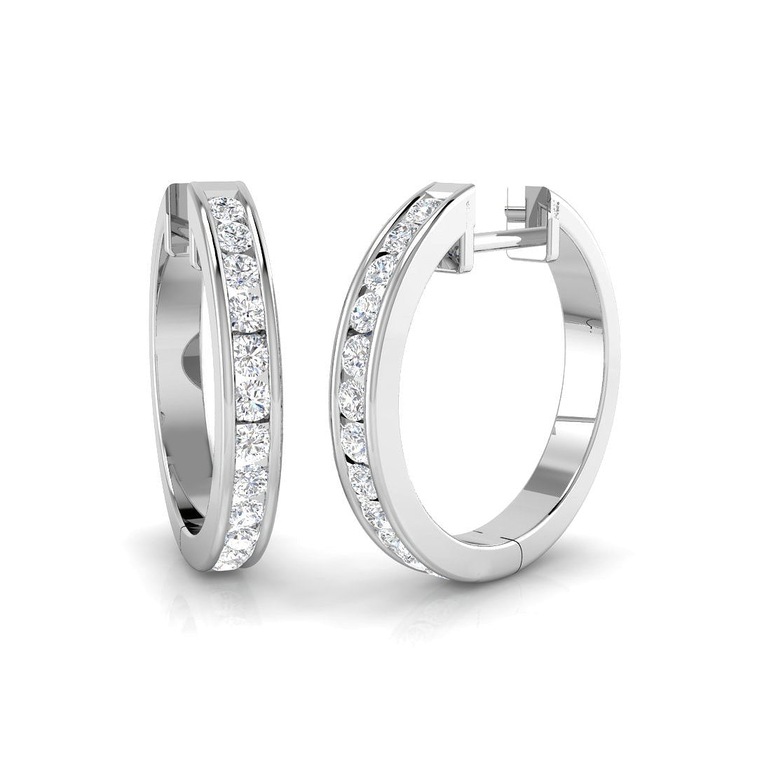 9ct White Gold Round Lab Grown Diamond Earrings 1