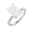 9ct White Gold Radiant Lab Grown Diamond Ring 1