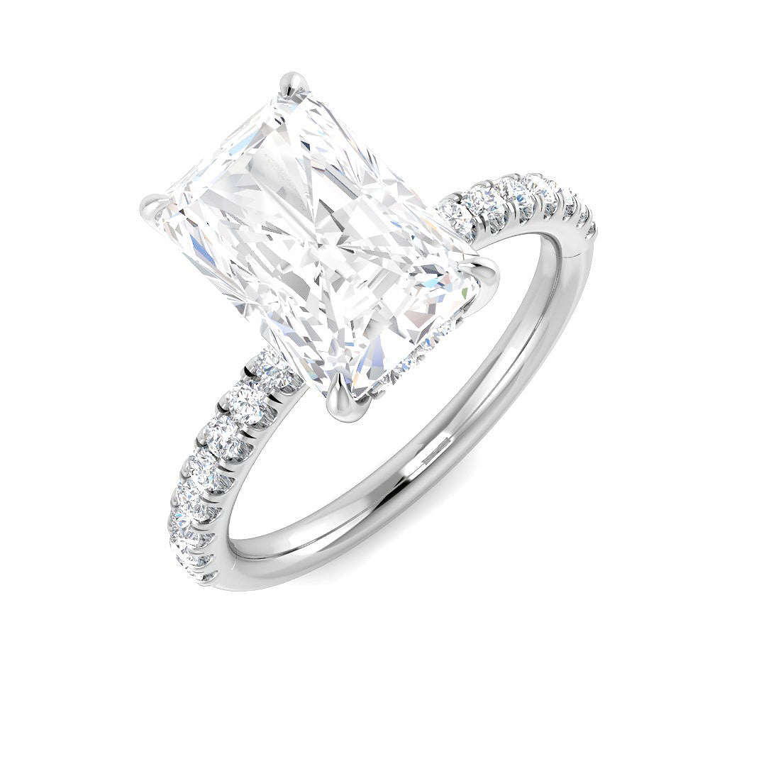Platinum Radiant Lab Grown Diamond Ring 1