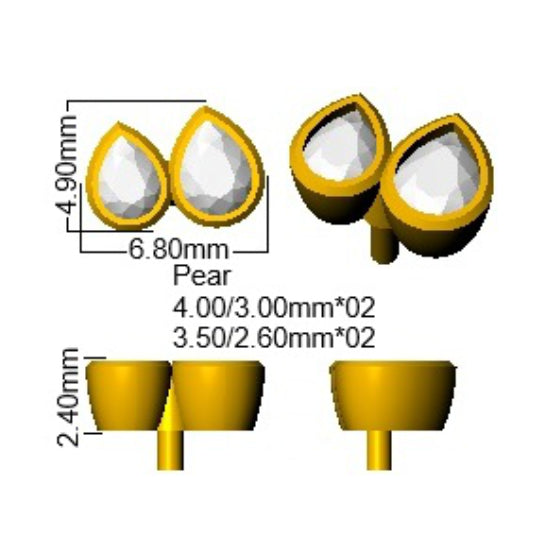 9ct Yellow Gold Pear Lab Grown Diamond Earrings 2