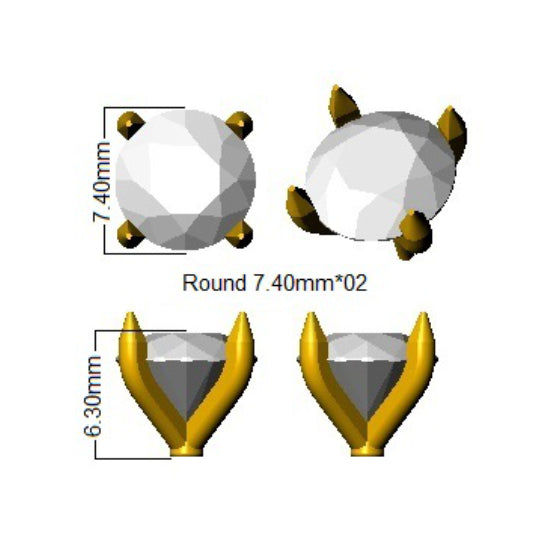 9ct White Gold Round Lab Grown Diamond Earrings 2