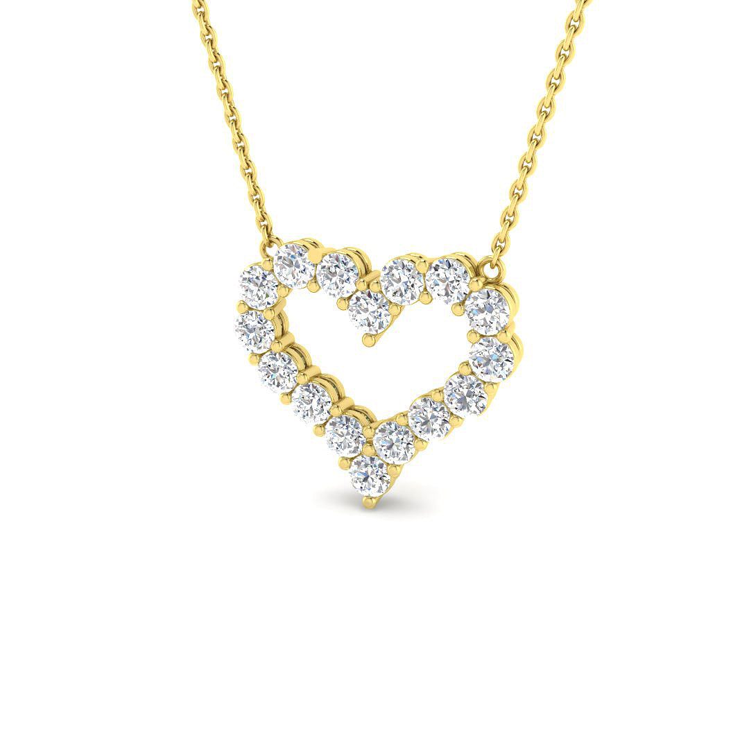 9ct Yellow Gold Round Lab Grown Diamond Pendant 1
