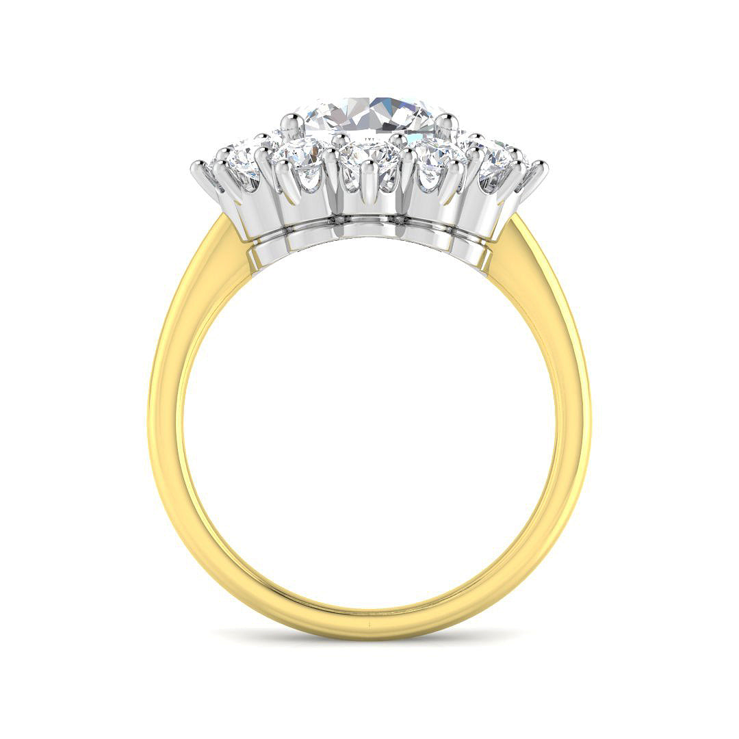 9ct Two Tone Round Cvd Old Cut Ring 2