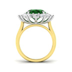 9ct Two Tone Oval Emerald and Diamond Ring 2