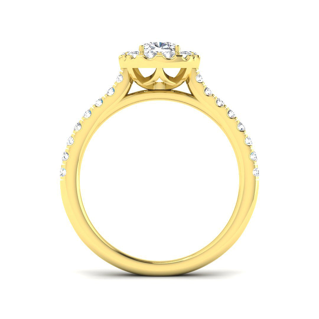 9ct Yellow Gold Cushion Lab Grown Diamond Ring 2